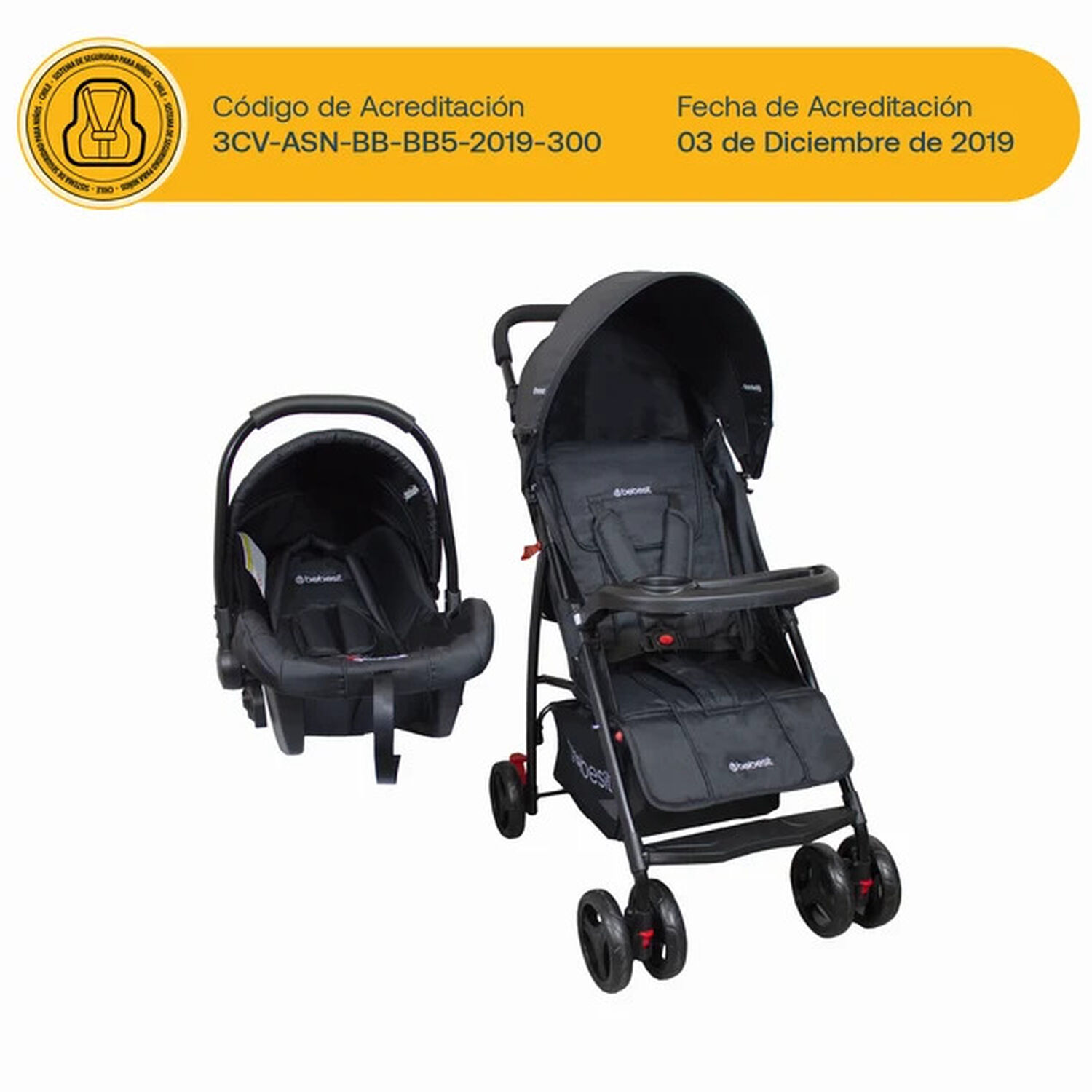 Coche Travel System Bebesit Summer Negro image number 2.0
